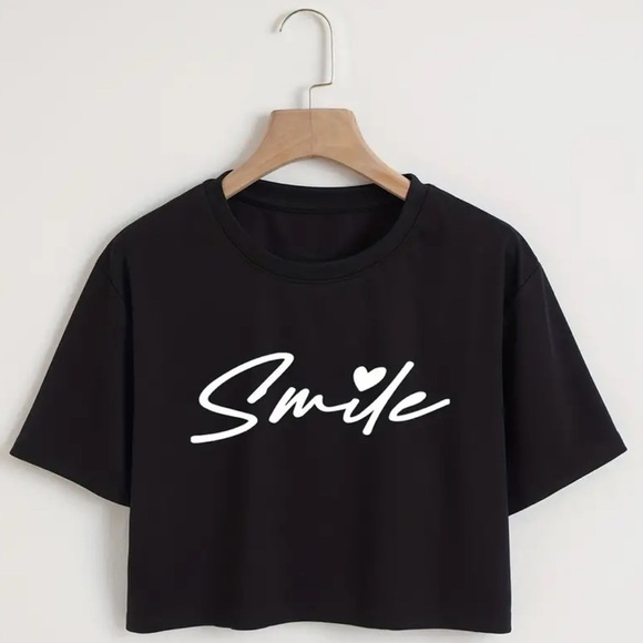 Jazzys Closet Tops - Smile Crop Top